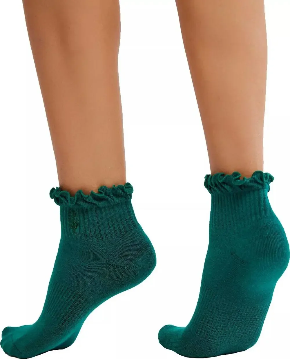 FP Movement Women's Classic Ruffle Socks, Midnight Jade